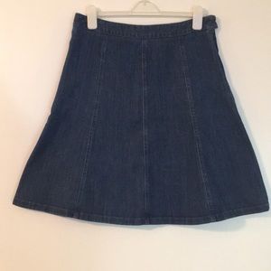 L.L. Bean Knee-Length Jean Skirt.